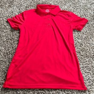 Red unisex loose fit polo